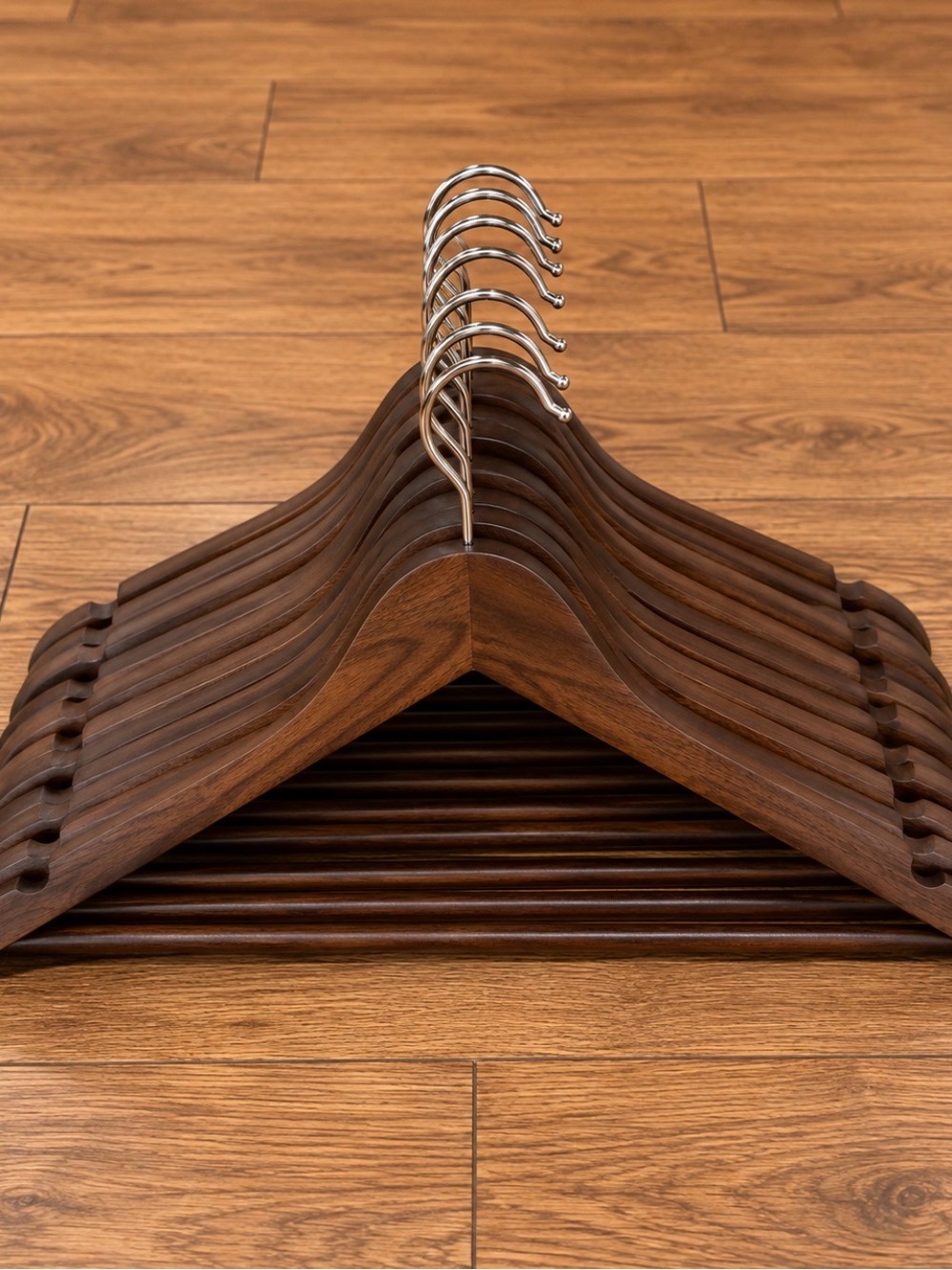 Dark Brown Hardwood contoured Clothing/Suit Hangers - (75) total